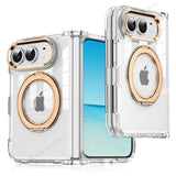 Magnetic 360 Metal Stand Phone Case For iPhone  DUO Clear Hinge Protection Shockproof Protector Cover