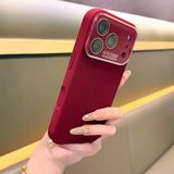 Luxury Silicone Solid Color Shockproof Versatile  Camera Metal Frame Protective Case For iPhone