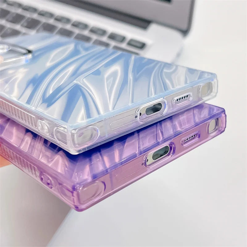 Hard PC Glitter Laser Ripple Marble Case For Samsung