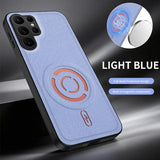 Solid Color Soft TPU Frame + PC PU Leather Phone Case For Samsung