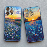 Floral Pattern Blue Flower Sea Phone Case For iPhone