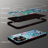 Retro Gothic Style Colorful Floral Tempered Glass Phone Case For iPhone