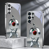 Silver crystal fruit core Electroplated Silver Phone Case For Samsung
