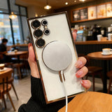 Plating Transparent TPU Wireless Charge Case For Samsung