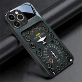 Aircraft Control Panel Tempered Glass Phone Case For iPhone