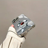 Plating Silver “candy red apple ” Glass Design Case  For iPhone