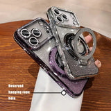 Plating Transparent Diamond Glitter Magnetic Phone Case For iPhone