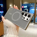 Breathable, shockproof, heat-dissipating magnetic phone case for Samsung