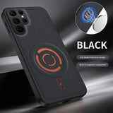 Solid Color Soft TPU Frame + PC PU Leather Phone Case For Samsung