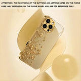 Newly Designed Gold Branch Flower Pattern Electroplated Glass Phone Case for iPhone