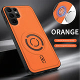 Solid Color Soft TPU Frame + PC PU Leather Phone Case For Samsung