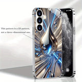 Blue Silver Fluid Drop Electroplated Silver Phone Case For Samsung