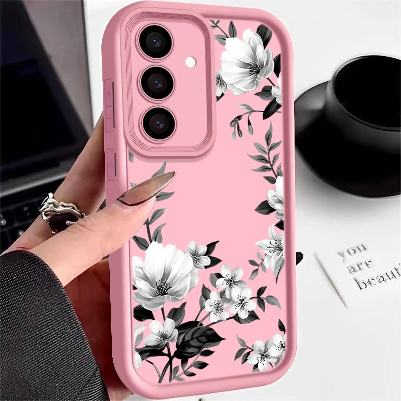 Flowers Print Soft Case For Samsung