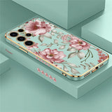 Plating Flower Pattern Phone Case For Samsung
