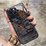 Creative Circuit Board Pattern Glass Material Phone Case For iPhone