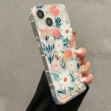 Colorful Flower Clear Phone Case For iPhone