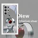 Silver crystal fruit core Electroplated Silver Phone Case For Samsung