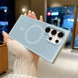 Breathable, shockproof, heat-dissipating magnetic phone case for Samsung