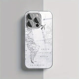 Creative Grey Map Plane Flight Print Pattern Electroplate TPU Case For iPhone