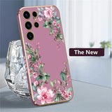 Flower Printing TPU Soft Plating Phone Case For Samsung