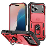 Heavy Duty Build in 360° Rotate Kickstand Slide Camera Case For iPhone