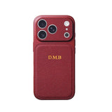 Personalise Gold Silver Initials Letter Leather Case for iPhone