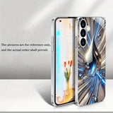 Blue Silver Fluid Drop Electroplated Silver Phone Case For Samsung