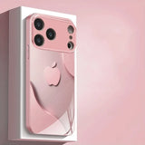 Luxury Light Pink For Apple Pattern Metallic Paint Glass Phone Case For iPhone