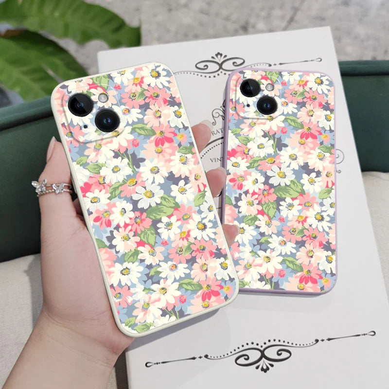 Flowers Silicone Phone Case For iPhone