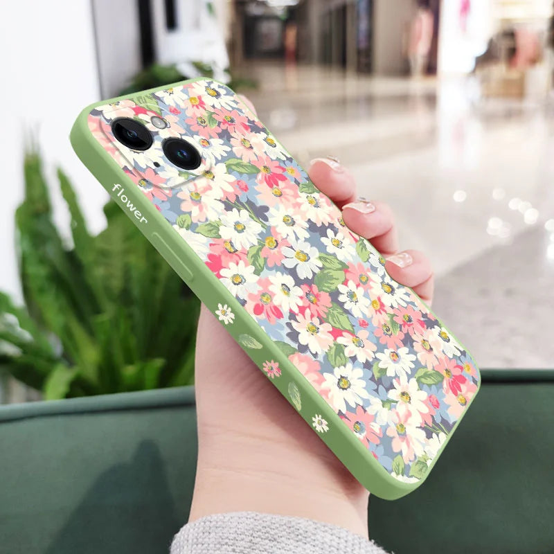 Flowers Silicone Phone Case For iPhone