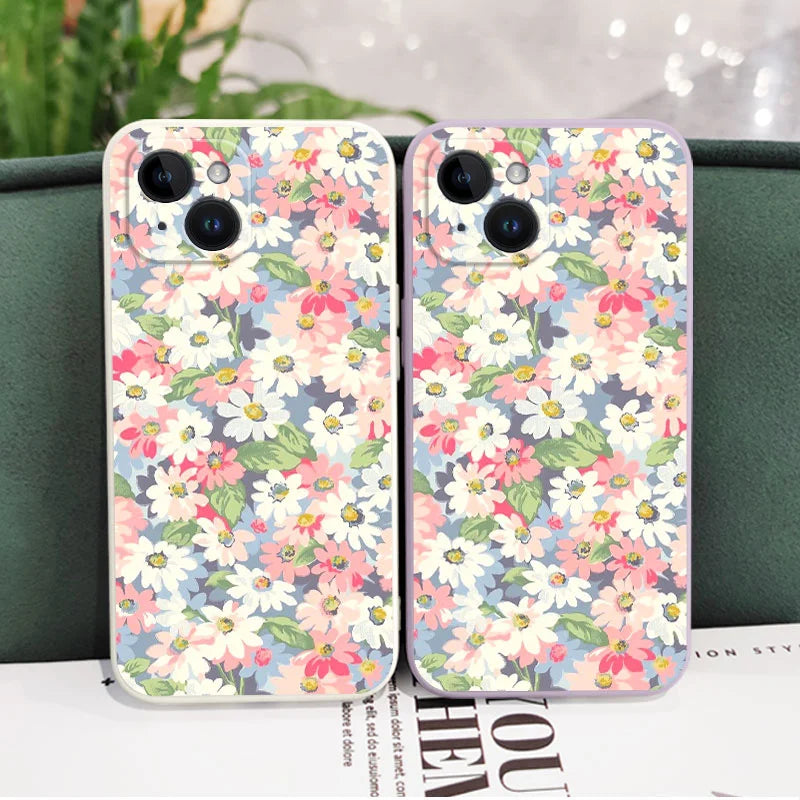 Flowers Silicone Phone Case For iPhone