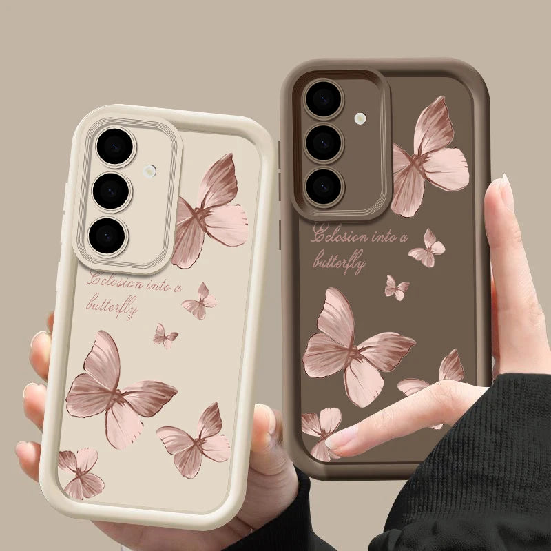 Gold Butterfly Soft TPU Case For Samsung