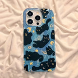 Moon Stars And Black Cats  Phone Case For iPhone