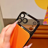 TPU PC Soft Leather Clear Plating Armor Case For iPhone