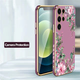 Flower Printing TPU Soft Plating Phone Case For Samsung