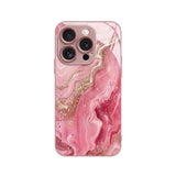 Pink Gold Marble Metallic Paint Tempered Glass Hard Phone Case For iPhone