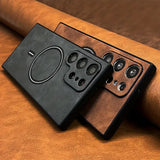 Luxury Leather Magnetic Case For Samsung