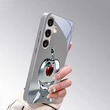 Silver crystal fruit core Electroplated Silver Phone Case For Samsung