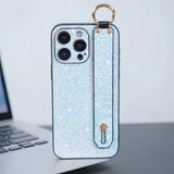 Shining Glitter Wrist Holder Strap Phone Case For iPhone