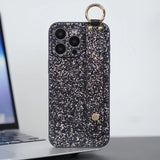 Shining Glitter Wrist Holder Strap Phone Case For iPhone