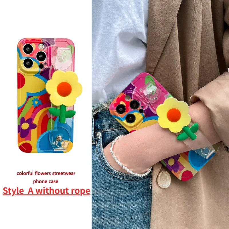 Custodia Morbida Silicone Con Fiori Per IPhone (Modelli 16/15/14/13/12/11/SE/XR/8/7) - Antiurto