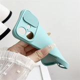 Slide Camera Lens Protection Soft Silicone Case For iPhone