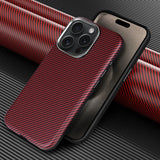 Texture Carbon Fiber Pattern Shockproof Skin Case For iPhone