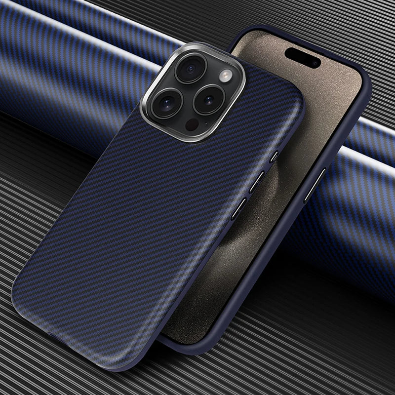 Texture Carbon Fiber Pattern Shockproof Skin Case For iPhone