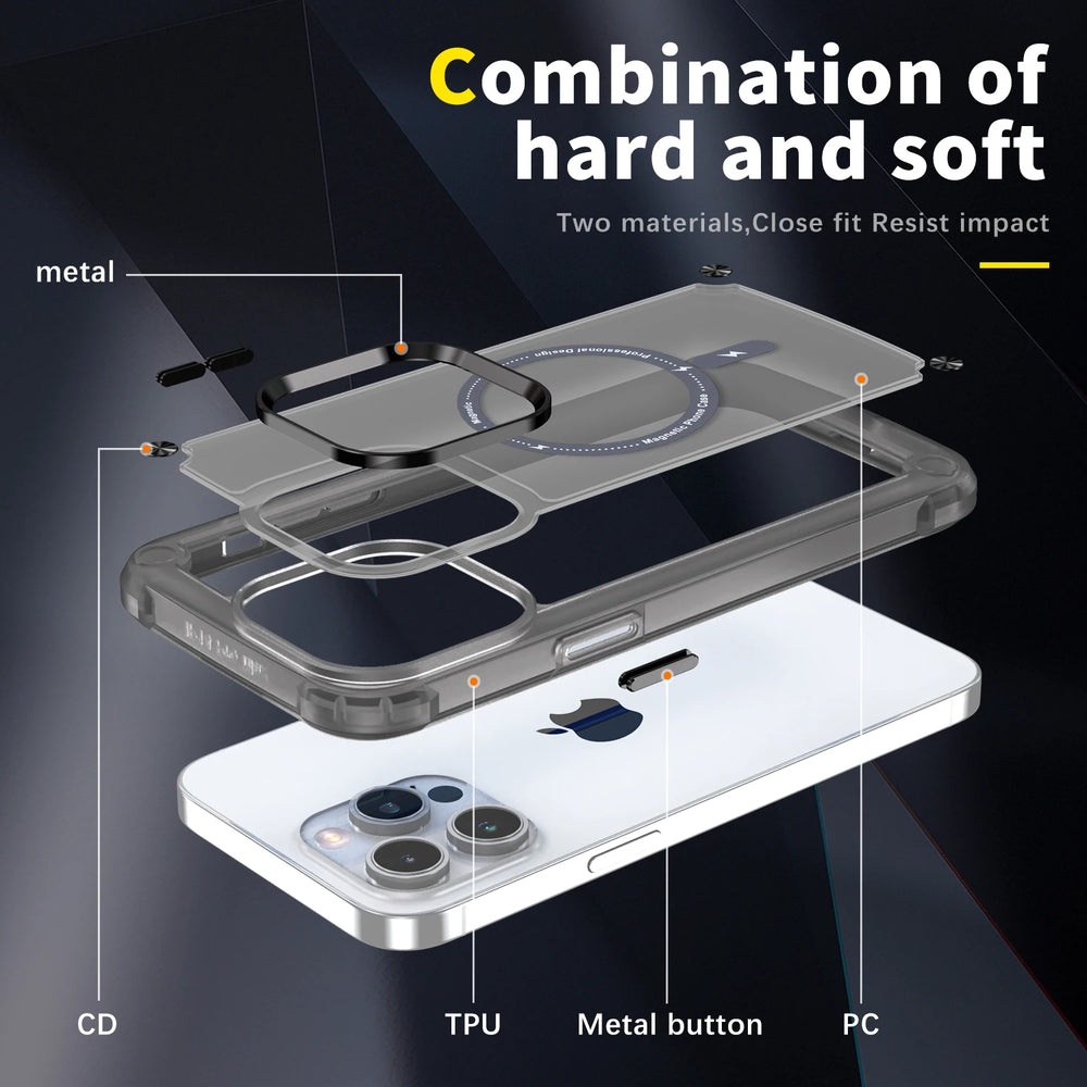 Translucent Hybrid Armor Shockproof Case For iPhone