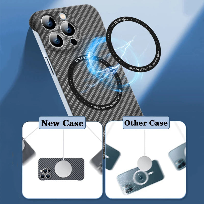 Ultra Thin Carbon Fiber Magnetic Case For iPhone