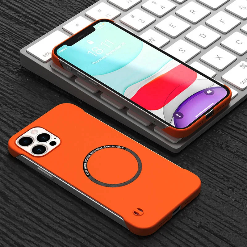 Ultra Thin Wireless Charging Frameless Case For iPhone