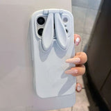 Foldable Bunny Ear Silicone Phone Case For iPhone