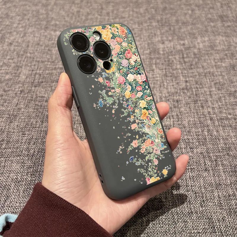 Flower Lens Flat Phone Case For iPhone