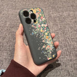 Flower Lens Flat Phone Case For iPhone